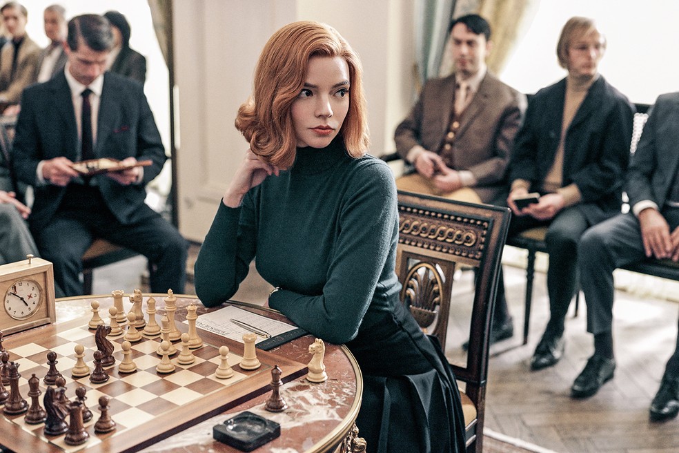 Na minissérie O Gambito da Rainha, Anya Taylor-Joy vive uma prodígio do xadrez  — Foto: Divulgação/Netflix