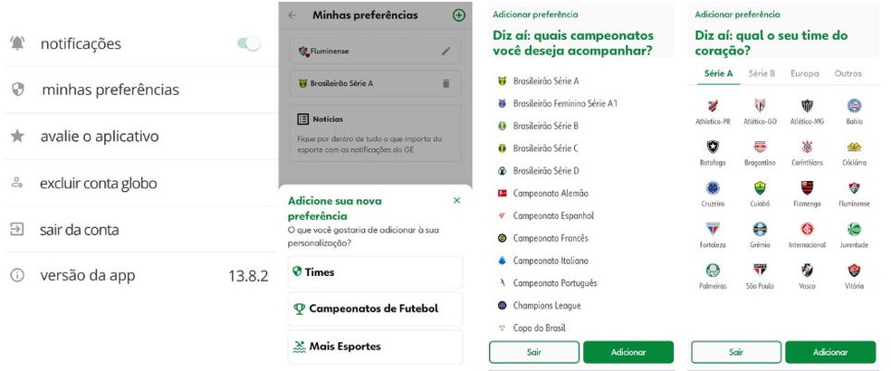 Como receber notificações de jogos e campeonatos no GE? — Foto: Reprodução/Beatriz Abilio