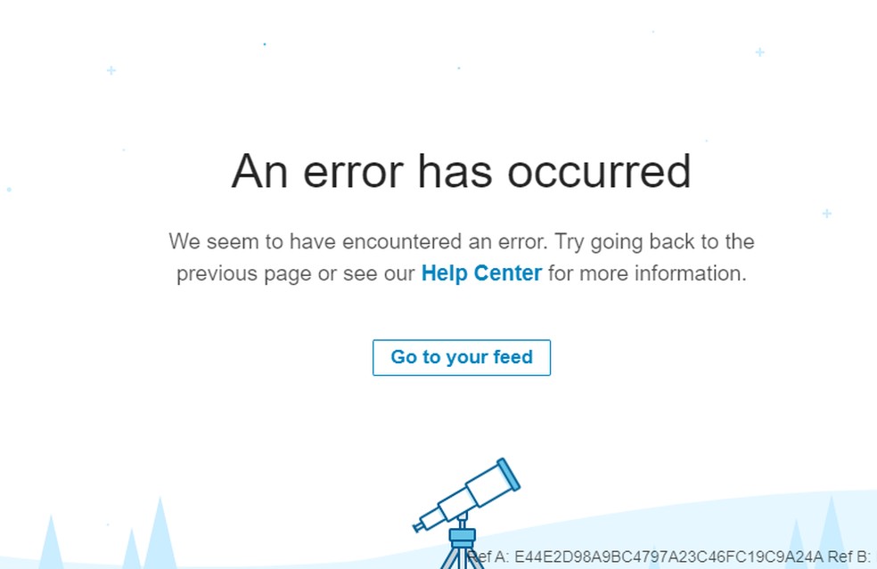 LinkedIn fora do ar: rede social mostra mensagem de erro no app e site — Foto: Reprodução/TechTudo