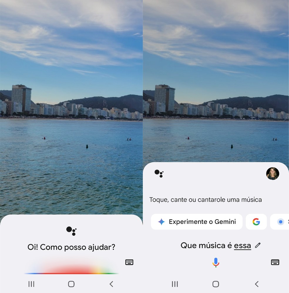 Diga "Ok, Google" para iniciar a pesquisa de uma música no Assistente do Google — Foto: Reprodução/Paola Mansur