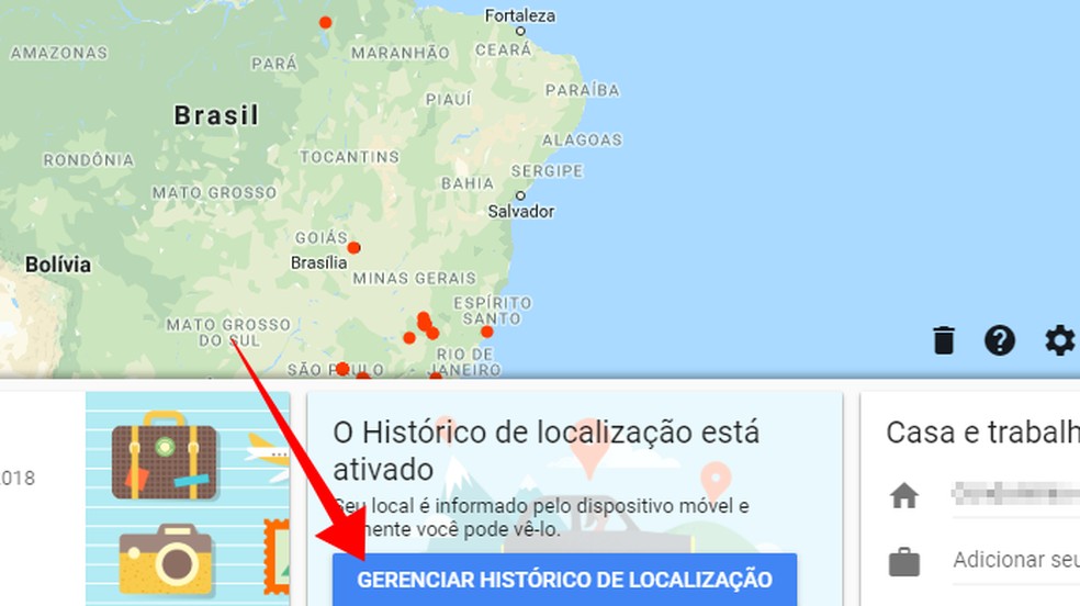 Gerenciar o histórico de localização do Google Maps — Foto: Reprodução/Paulo Alves