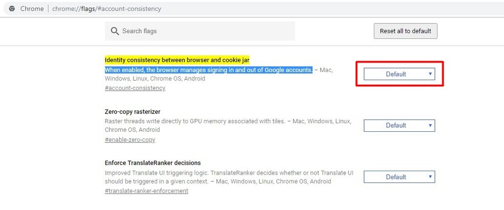 Desativar a sincronização automática do Chrome com a conta de Google do usuário — Foto: Reprodução/ Taysa Coelho