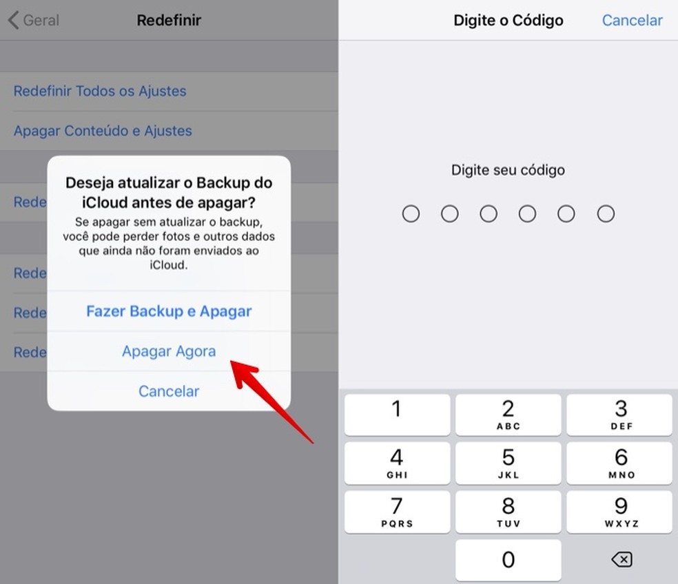 Escolha se você quer atualizar o backup e digite sua senha — Foto: Reprodução/Helito Beggiora