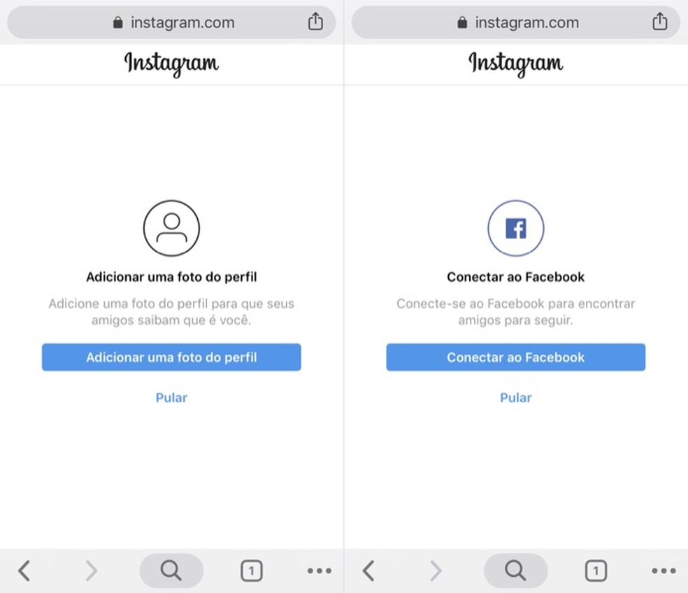 Conectar sua conta do Instagram com o Facebook é rápido e prático — Foto: Reprodução/Helito Beggiora