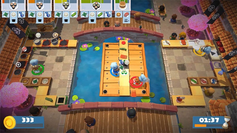 Overcooked! 2 é um divertido e caótico game no qual jogadores precisam administrar diversas cozinhas peculiares — Foto: Reprodução/Epic Games Store