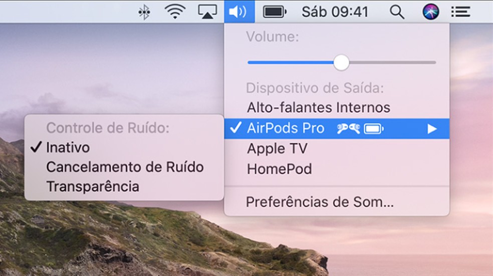 AirPods configurado no iPhone aparece no Mac automaticamente — Foto: Divulgação/Apple