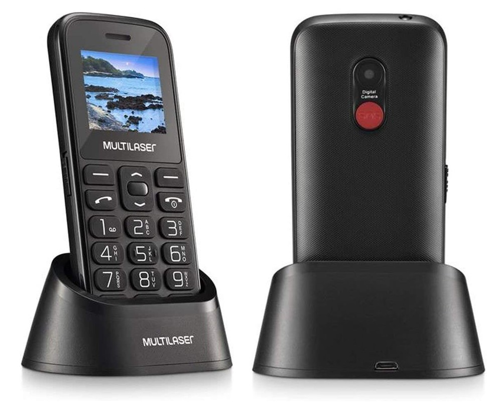 Multilaser Vita com base mistura o melhor dos telefones fixos com as funcionalidades de um celular para idosos — Foto: Divulgação/Amazon