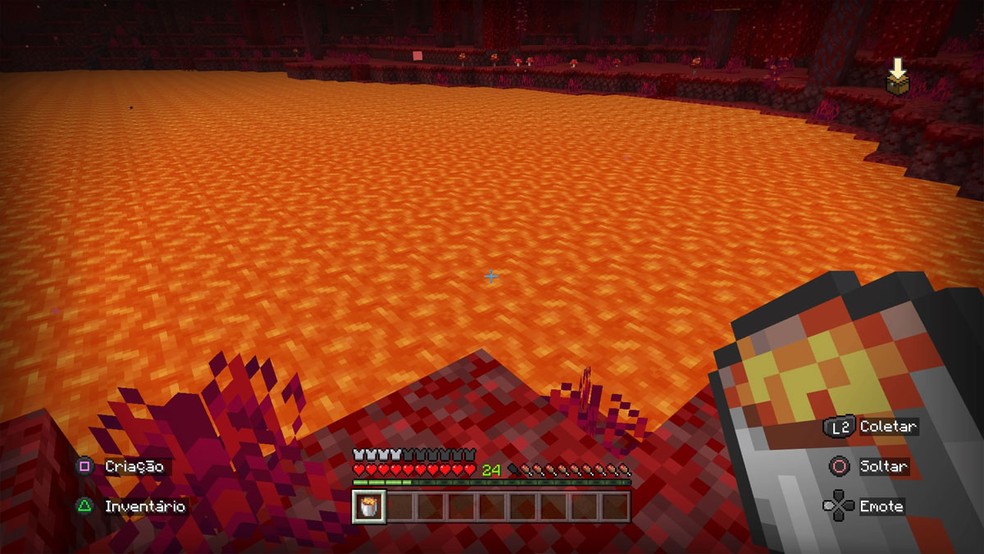 O Nether em Minecraft continua cheio de lava, mas agora há biomas diferentes em suas regiões — Foto: Reprodução/Rafael Monteiro