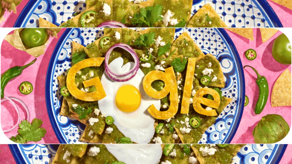 Chilaquiles: Google Doodle de hoje (23) celebra prato típico mexicano — Foto: Reprodução/Google