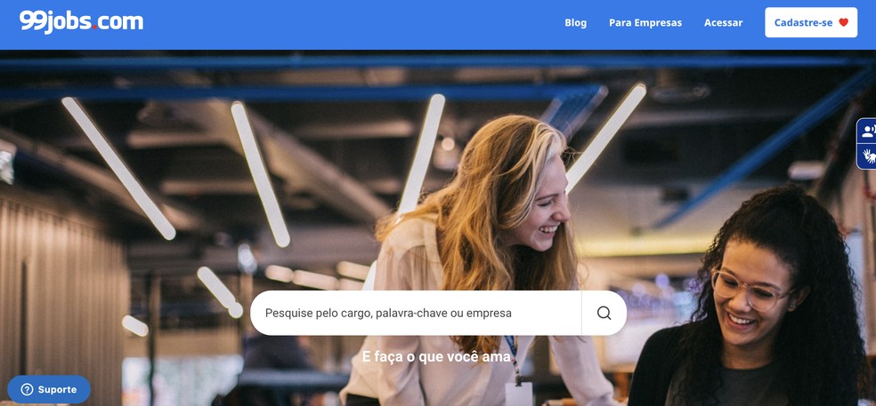 99Jobs está entre melhores sites de emprego — Foto: Reprodução/TechTudo