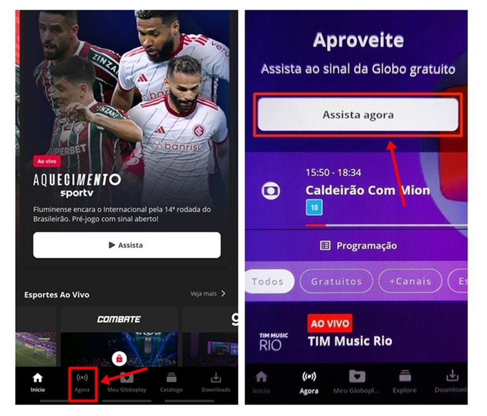 Argentina vs Canadá ao vivo hoje: transmissão fica disponível online e de graça, por meio do app do Globoplay para celular — Foto: Reprodução/Gabriela Andrade