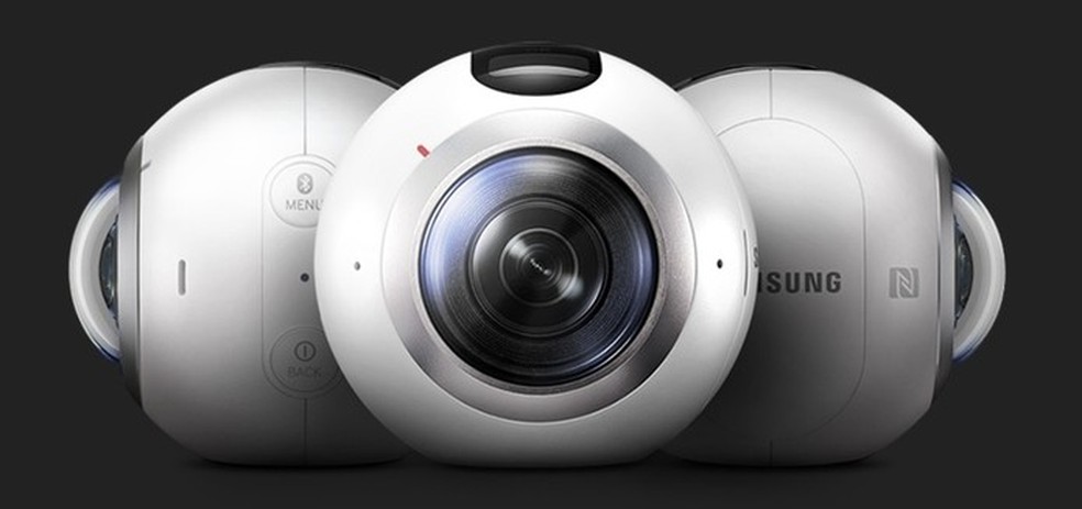 Design das câmeras 360º funcionam melhor com tripés e suportes extras (Foto: Divulgação/Samsung) — Foto: TechTudo