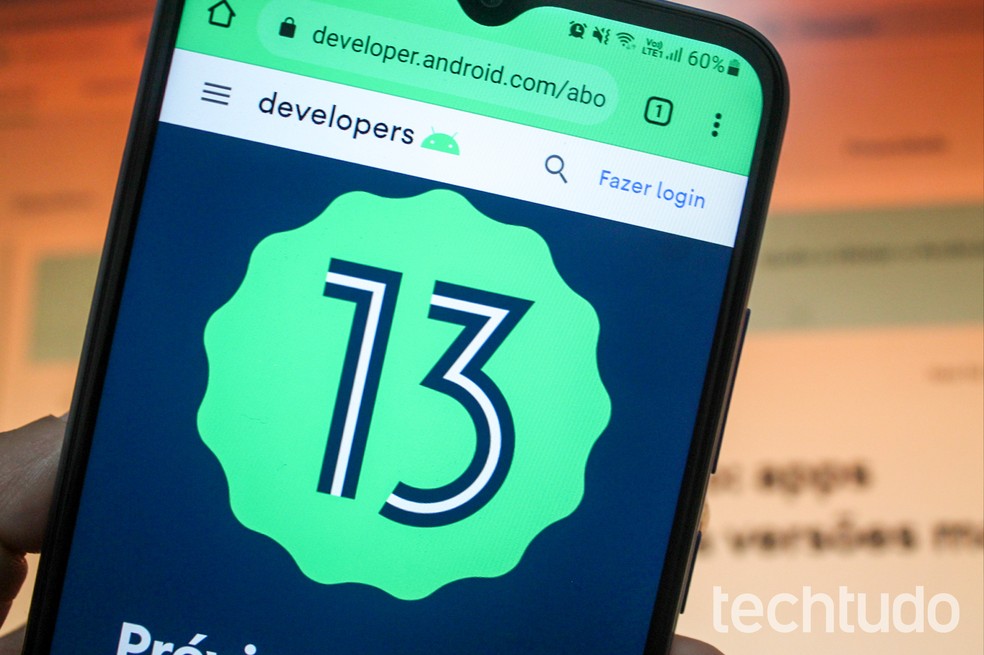 Marca do Android 13 — Foto: Marcela Franco/TechTudo