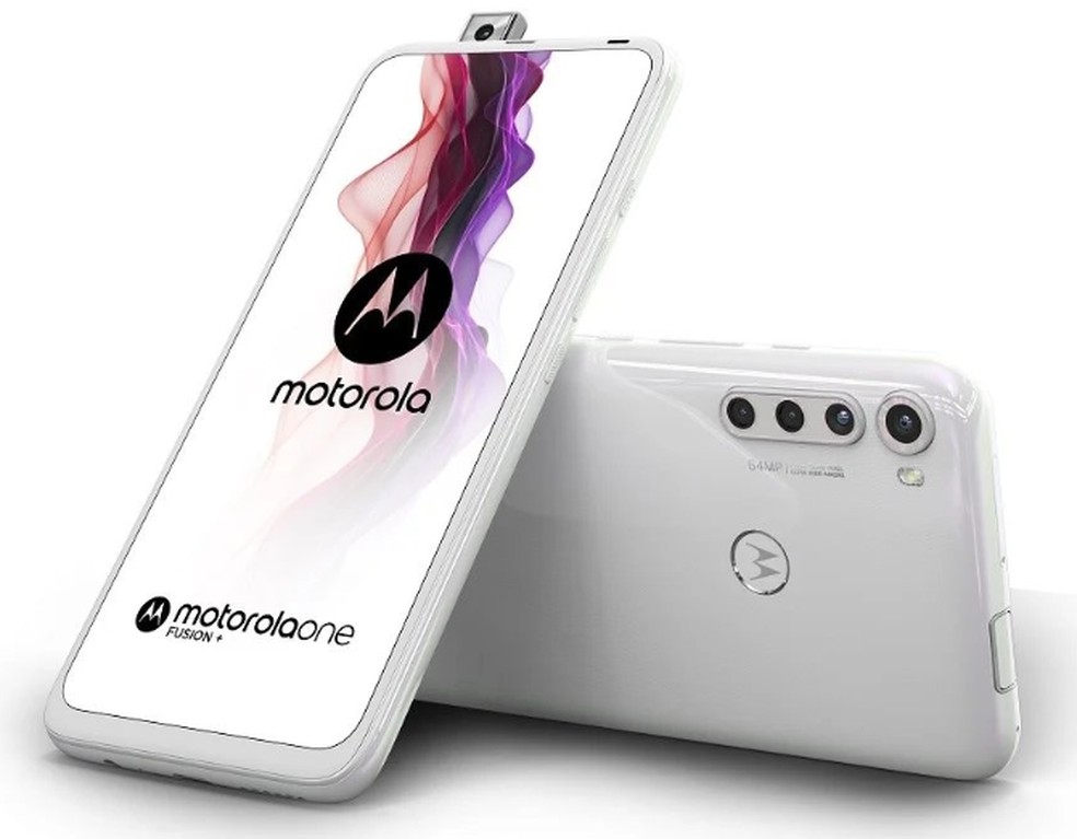 Motorola One Fusion conta com câmera de selfies deslizante — Foto: Divulgação/Motorola