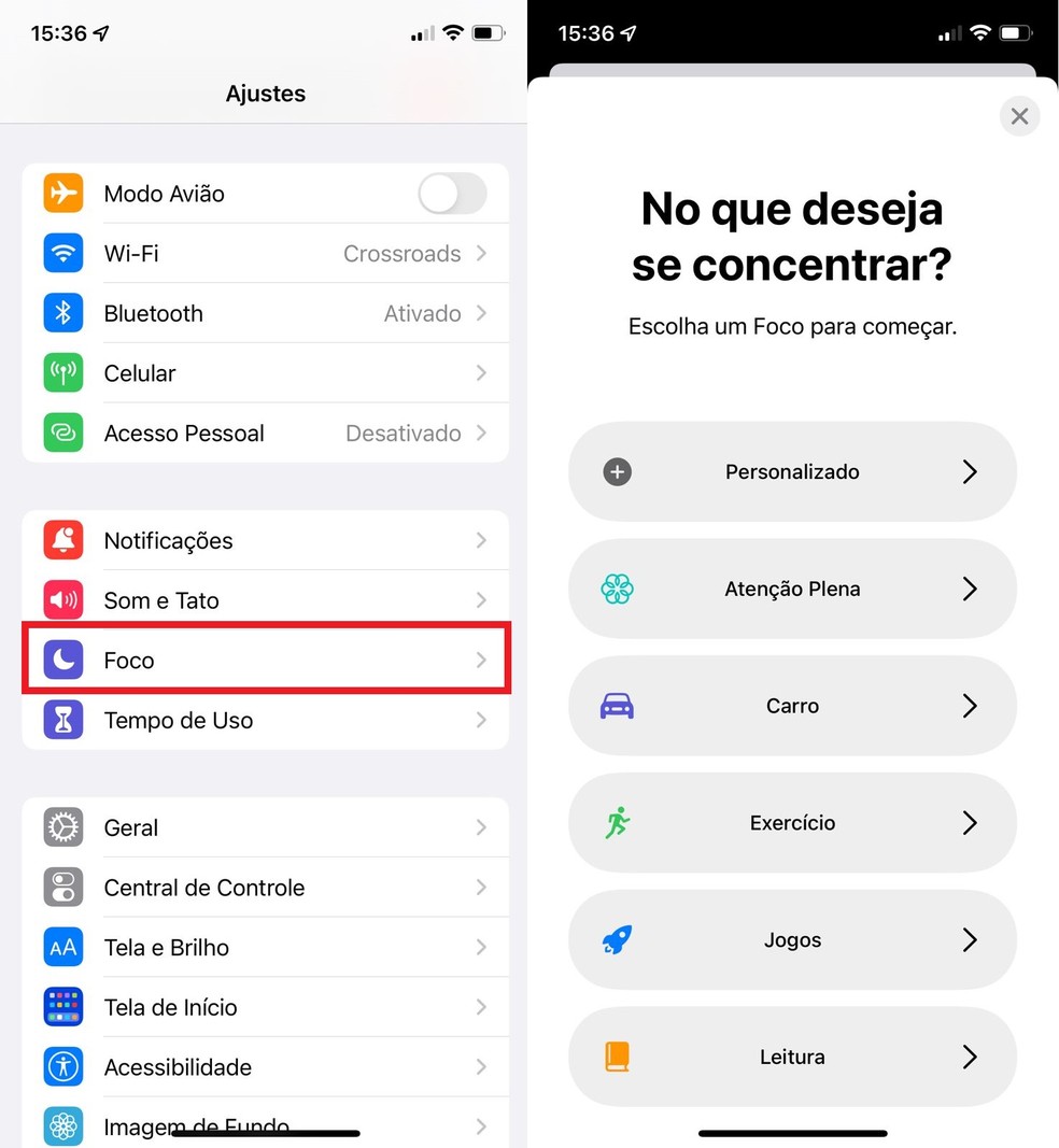 Criando um novo modo Foco no iPhone (iOS) — Foto: Reprodução/Clara Fabro