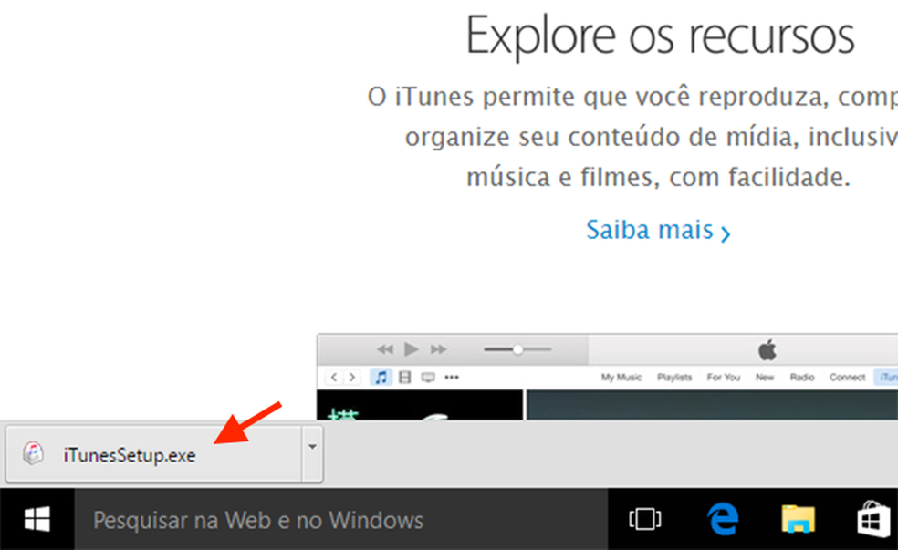 Iniciando o setup de instalação do iTunes no computador com Windows (Foto: Reprodução/Marvin Costa) — Foto: TechTudo