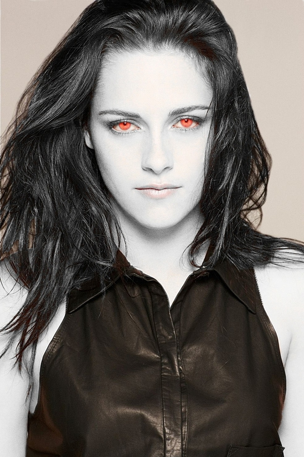 Foto de Kristen Stewart com efeito vampiro feito no Photoscape (Foto: Reprodução/ Raquel Freire) — Foto: TechTudo