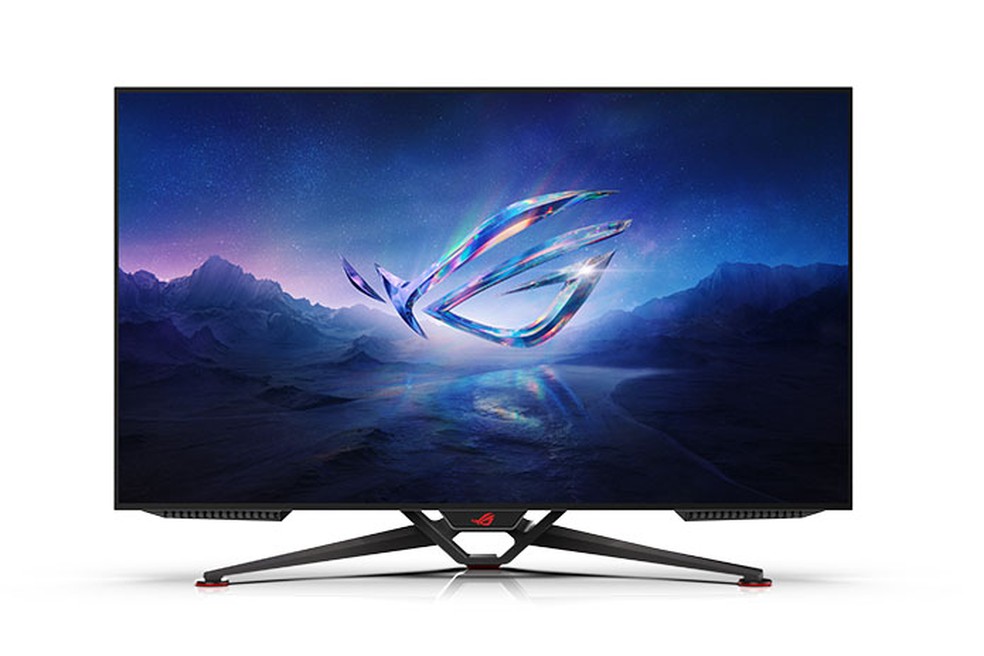 Asus anunciou os monitores OLED 4K PG42UQ, de 42 polegadas, e PG48UQ, de 48 polegadas, durante a CES 2022 — Foto: Divulgação/Asus