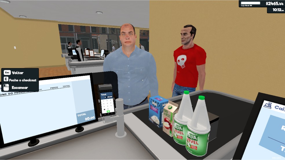 Supermarket Simulator tem bom desempenho e não apresenta quedas de fps com frequência — Foto: Victor Bastos/TechTudo