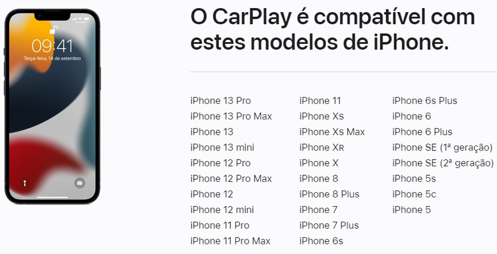 Apple CarPlay está disponível para aparelhos antigos — Foto: Reprodução/Apple Brasil
