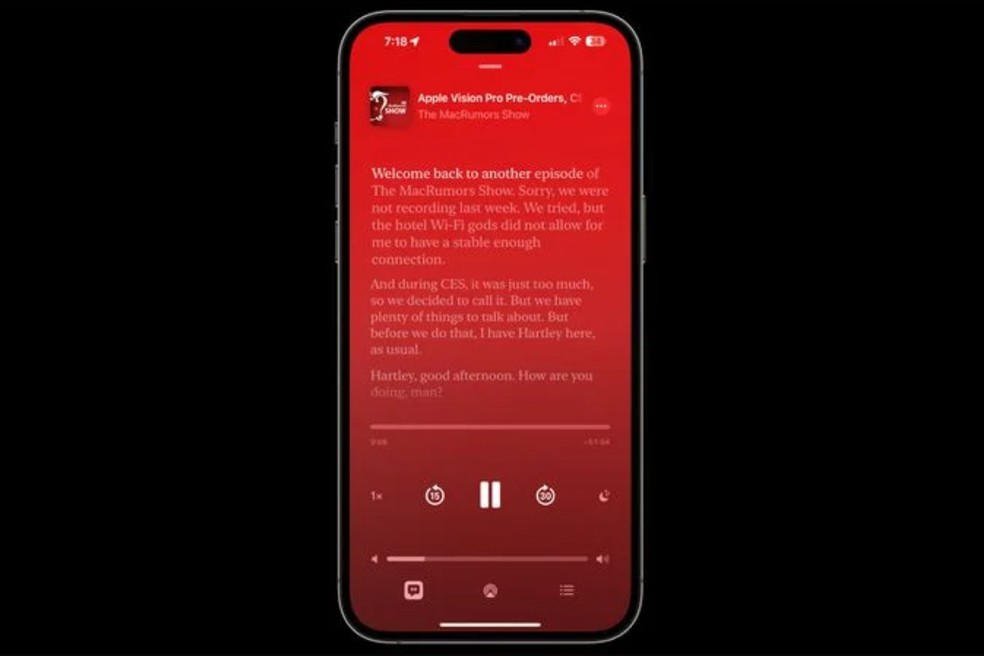 Usuários do iPhone poderão transcrever seus programas favoritos, através do app nativo “Podcasts” — Foto: Divulgação/Mac Rumors