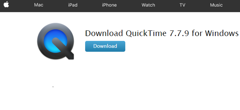 QuickTime para Windows — Foto: Reprodução/Apple