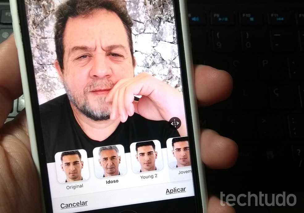 Tutorial mostra como usar o FaceApp no PC para envelhecer seu rosto com ajuda do simulador Bluestacks — Foto: Rodrigo Fernandes/TechTudo