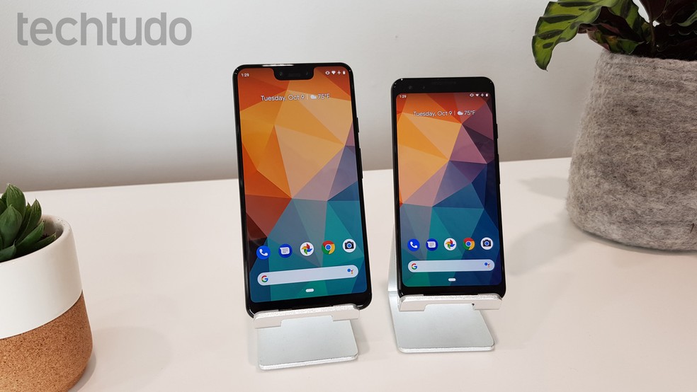 Google Pixel 3 e Google Pixel 3L são os atuais smartphones do Google — Foto: Thássius Veloso/TechTudo