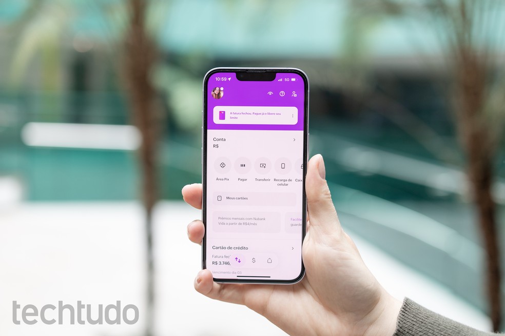 Em casos de bloqueio, saldo da conta fica temporariamente bloqueado no Nubank — Foto: Mariana Saguias/TechTudo