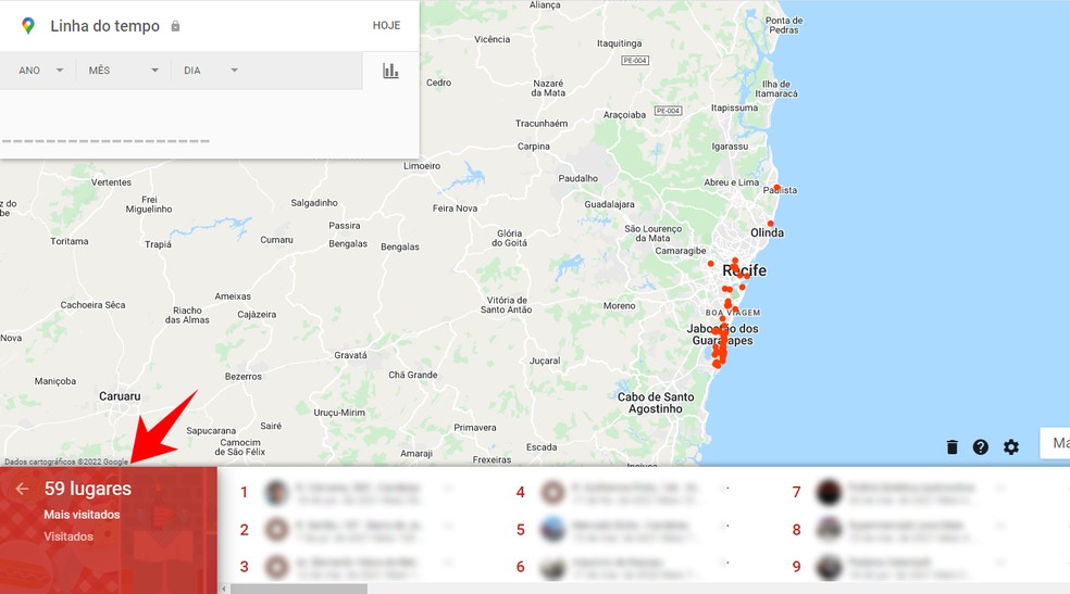 Como saber onde a pessoa esteve pelo Google Maps? Plataforma mostra lugares mais visitados pelo usuário — Foto: Reprodução/Rodrigo Fernandes