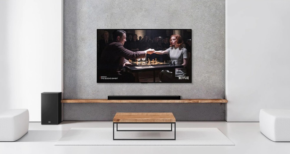 A soundbar SP8A pode ser encontrada por a partir de R$ 2.599 no site oficial da LG — Foto: Divulgação/LG