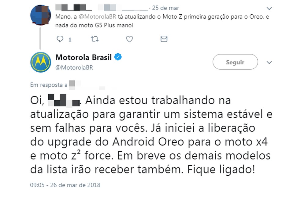 Motorola é questionada no Twitter — Foto: Reprodução/Twitter