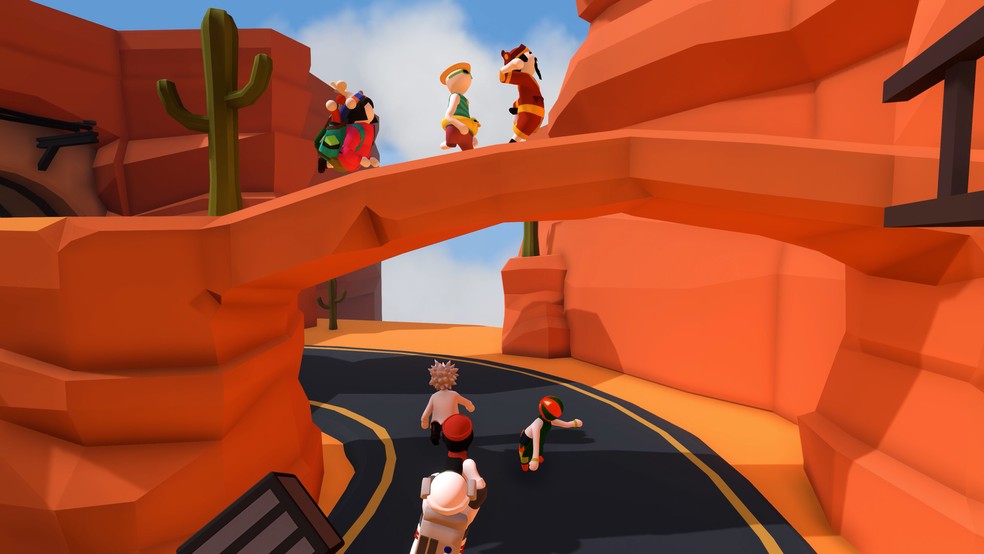 Apesar de um visual parecido com Stumble Guys, jogabilidade de Human Fall Flat é de quebra-cabeças — Foto: Reprodução/Steam