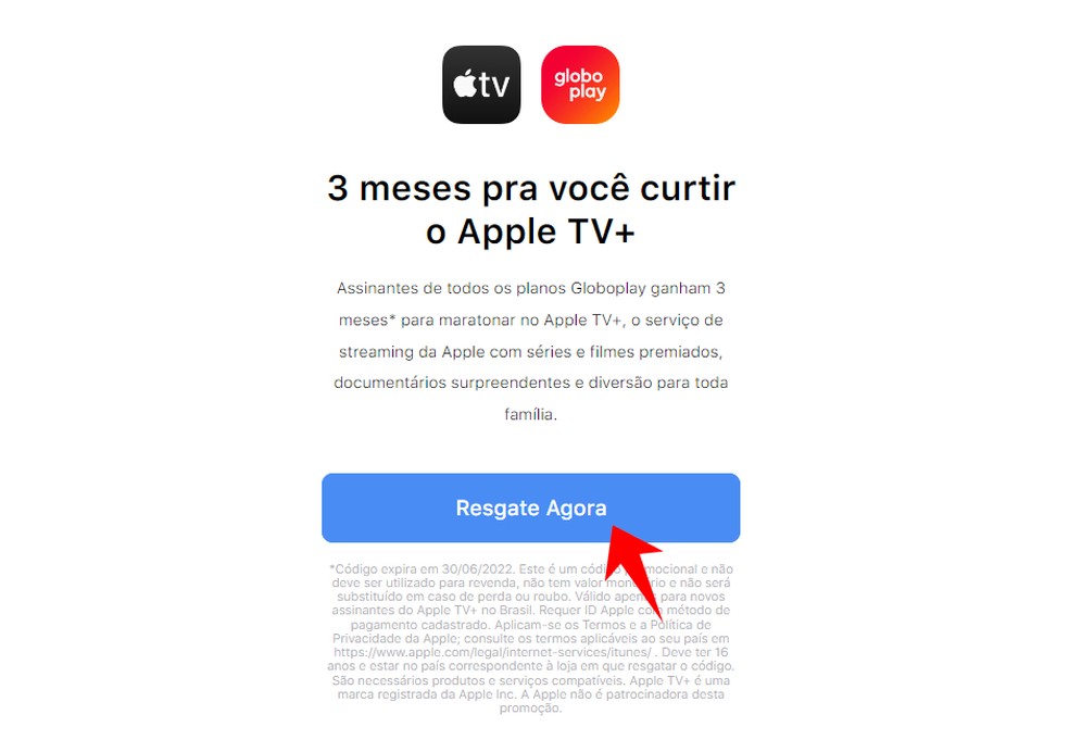 Saiba resgatar oferta Globoplay e Apple TV+ — Foto: Reprodução/Rodrigo Fernandes