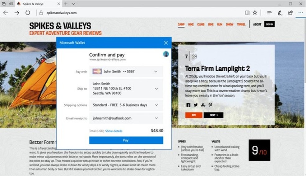 Microsoft Wallet ajudará em compras online no Edge (Foto: Divulgação/Microsoft) — Foto: TechTudo