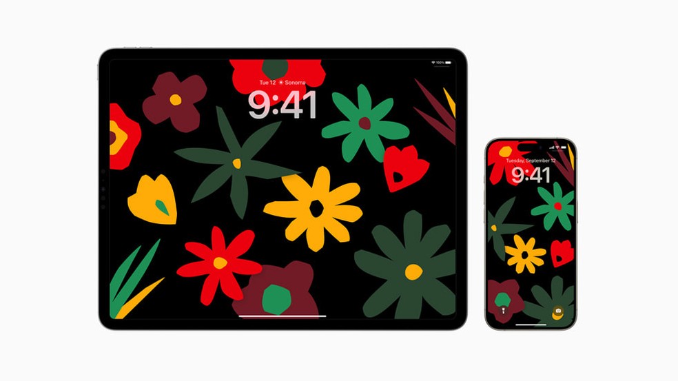 Unity Bloom é a imagem de fundo do iOS 17.3 que homenageia a cultura negra — Foto: Divulgação/Apple