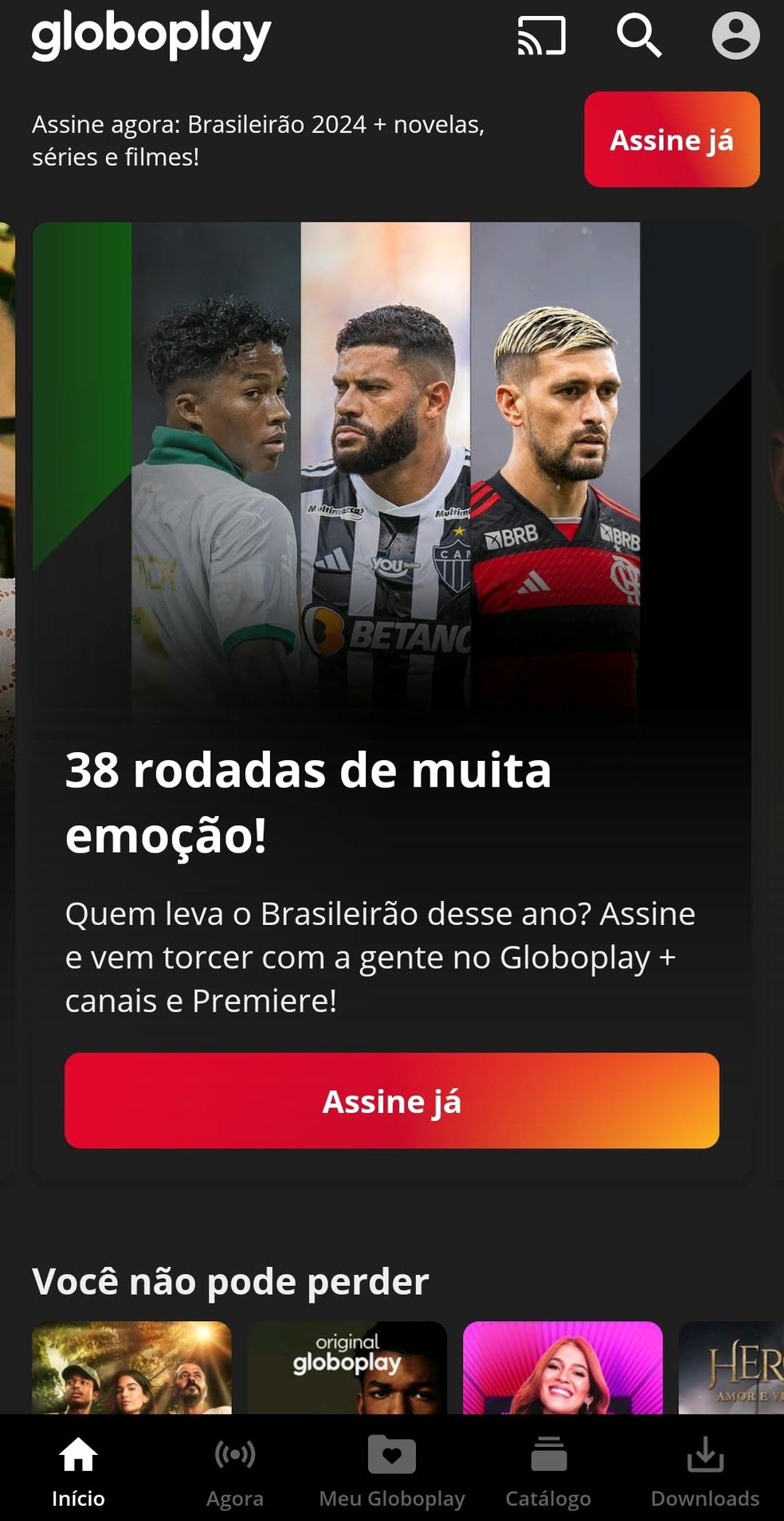 Aplicativo do Globoplay: plataforma é uma boa opção para assistir a jogos de futebol e outros esportes — Foto: Reprodução/Bruno Guerra