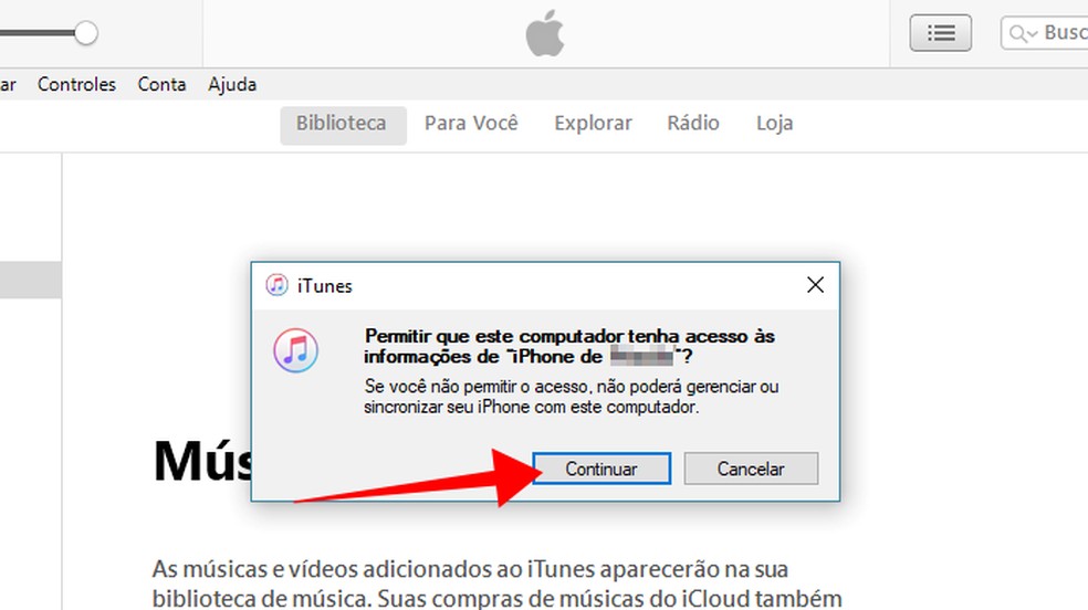 Conecte o iPhone ou iPad ao PC via iTunes — Foto: Reprodução/Paulo Alves