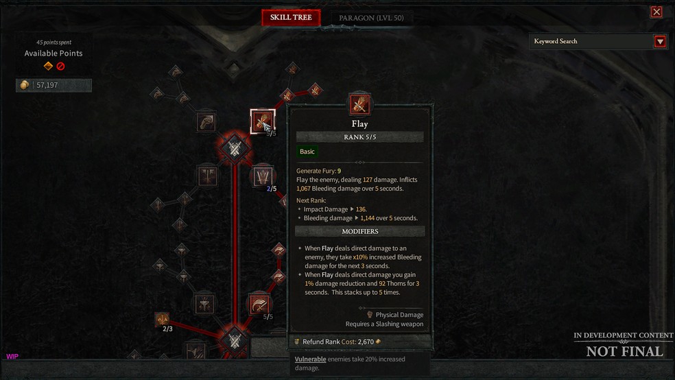 Diablo 4 tem uma skilltree interessante, com boas opções de habilidades para aprender e aprimorar — Foto: Divulgação/Blizzard