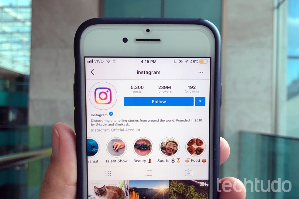 Link na bio do Instagram ajuda a indicar outros meios de contato com a empresa  — Foto: Nicolly Vimercate/TechTudo