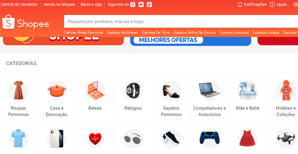 Todos os produtos presentes no site e aplicativo são válidos para o programa de afiliados da Shopee — Foto: Reprodução/Marcela Franco