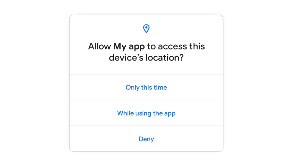 Usuário poderá conceder permissões a recursos como localização que são automaticamente revogadas com o fechamento do app — Foto: Divulgação/Google