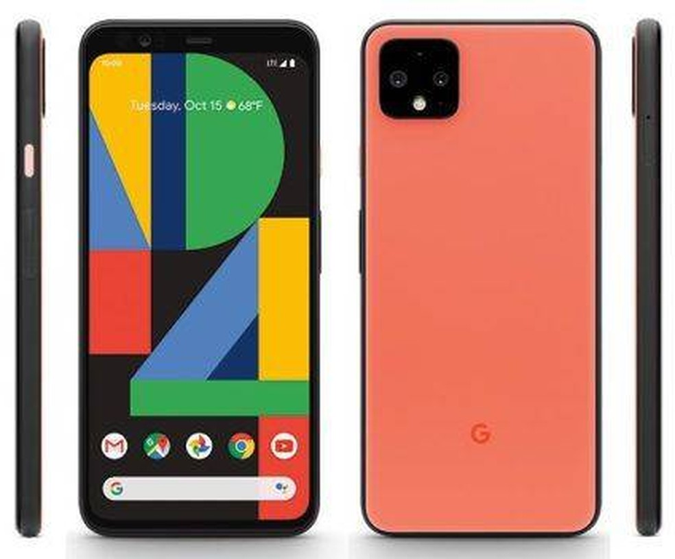 Rumores indicam que o Pixel 4 estará disponível nas cores preto, branco e laranja — Foto: Reprodução/Evan Blass