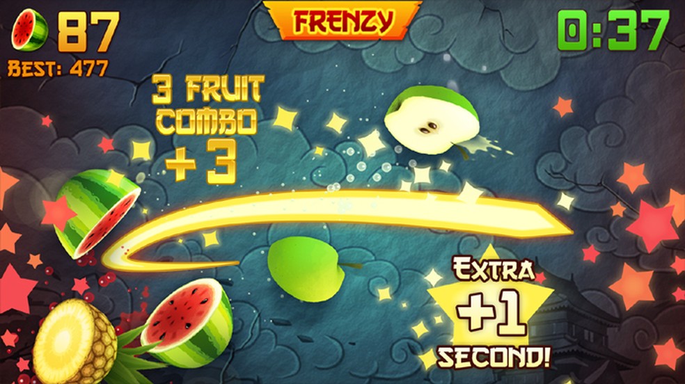 Fruit Ninja é um dos games de ninja mais populares para smartphones até hoje — Foto: Reprodução/Google Play