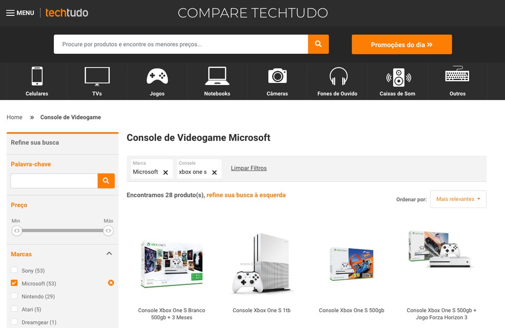 Confira as ofertas de Xbox One no Compare TechTudo — Foto: Reprodução/Murilo Molina