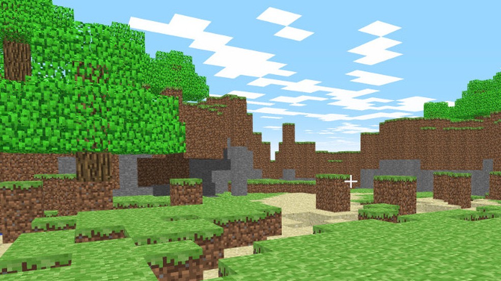 Minecraft Classic relembra como o game era em suas primeiras versões, sem inimigos ou elementos de sobrevivência — Foto: Reprodução/Minecraft.net