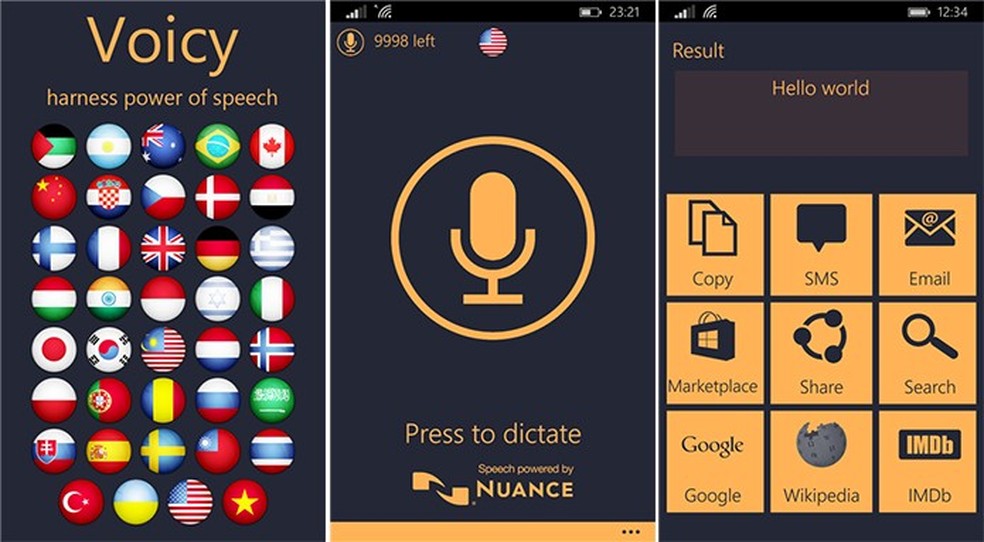 Voicy é um aplicativo para Windows Phone que faz transcrição de voz (Foto: Divulgação/Windows Phone Store) — Foto: TechTudo