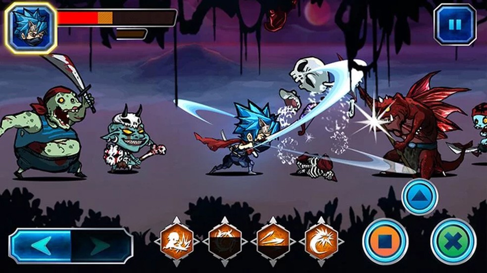 Ninja Fight traz muita ação no velho estilo beat'em up — Foto: Reprodução/Google Play