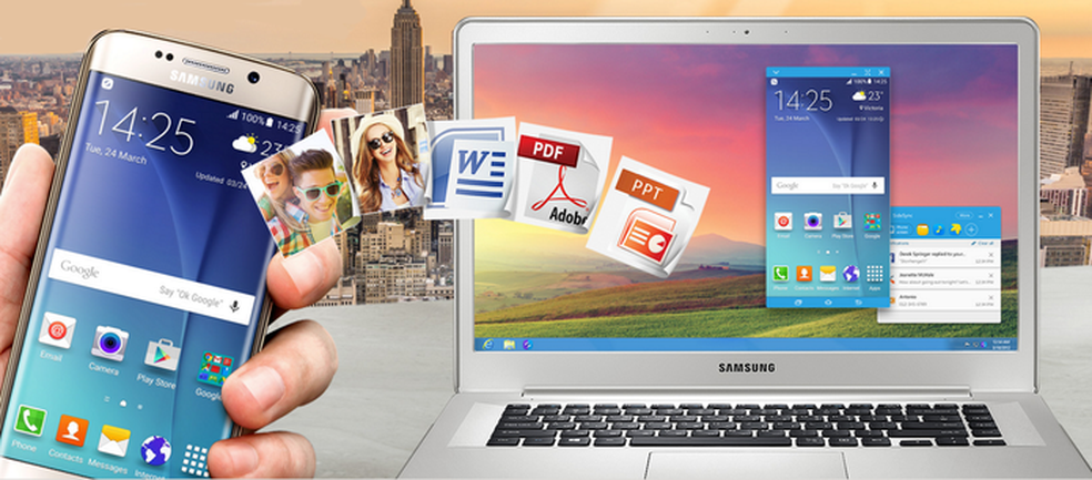 Galaxy S6 pode ser sincronizado com Windows e Mac com o SideSync (Foto: Reprodução/Samsung) — Foto: TechTudo
