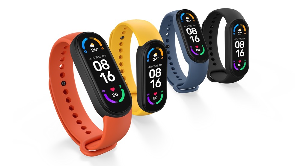 Mi Smart Band 6 vem com tela maior e detecta mais exercícios — Foto: Divulgação/Xiaomi